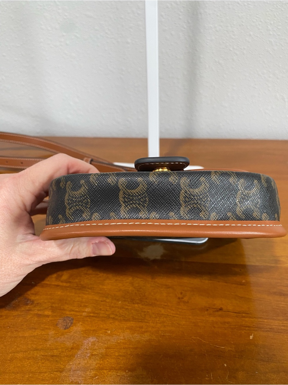 Small Brown Leather-Trim Crossbody Bag - Picture 7 of 14